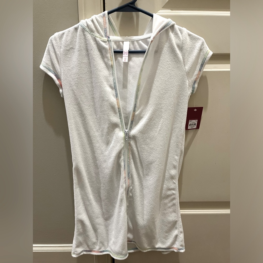Girls white terry cover-up size S / brand new with tags
